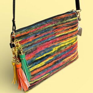 COLORFUL STRIPE CORDOROY LIKE BAG NWT